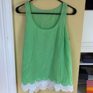 Green Scalloped Lilly Pulitzer tank top